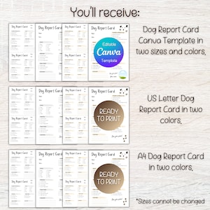 Editable Dog Report Card, Dog Report Card, Pet Report Card, Pet Sitting ...