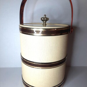 MCM ice bucket, midcentury barware, vin5age bar ware, Kraftware ice bucket, birthday gift for uncle, gift for friend, gift for coworker