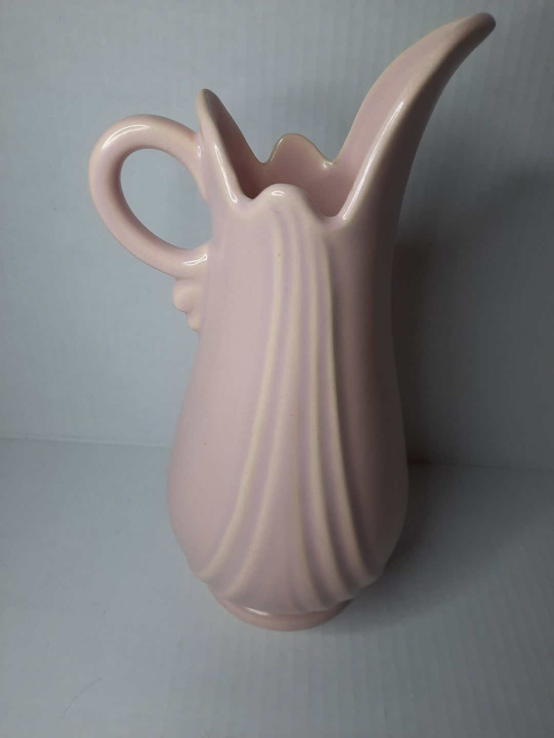 Pink Swung Vase, Swung Pitcher, Art Deco Pitcher, Mothers Day Gift for