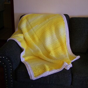 Handmade Crochet Throw | Crochet Afghan | Yellow Afghan | Throw Blanket | Lap Blanket | Baby Blanket | Gift for Grandma