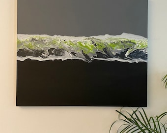 Large abstract Painting “Mountain Echoes” on canvas, acrylic