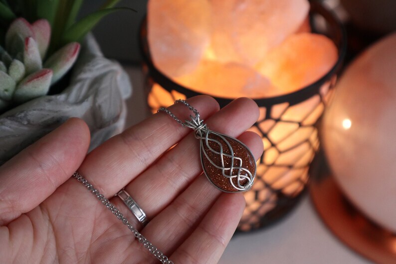 Goldstone Wire Wrapped Pendant