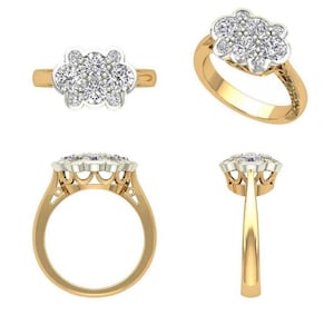 2.25ct Moissanite Diamond  Art deco Ring, Antique Ring, Vintage Ring, Engagement Ring, Moissanite Ring, Two Tone Ring, 935 Argentium silver