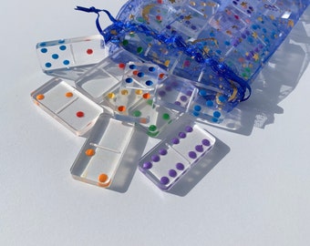 Customizable Multicolored Set of 28 Dominoes