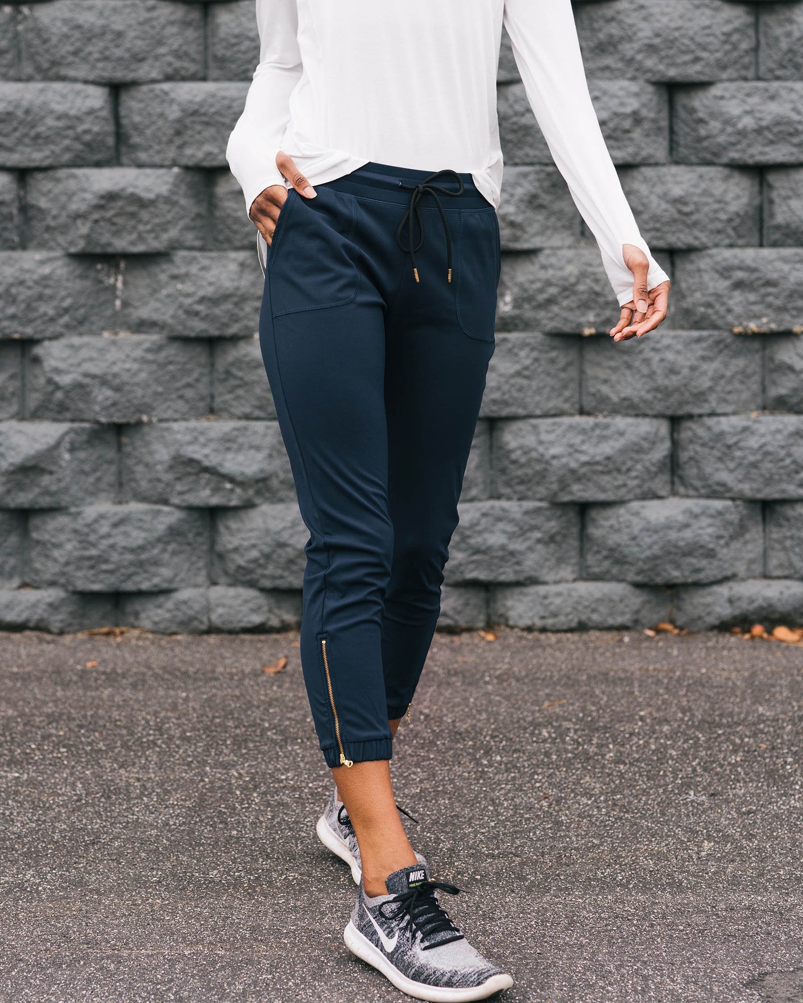 Zyia Navy Peak Zipper Joggers Short 24 Taille XS pantalons Etsy