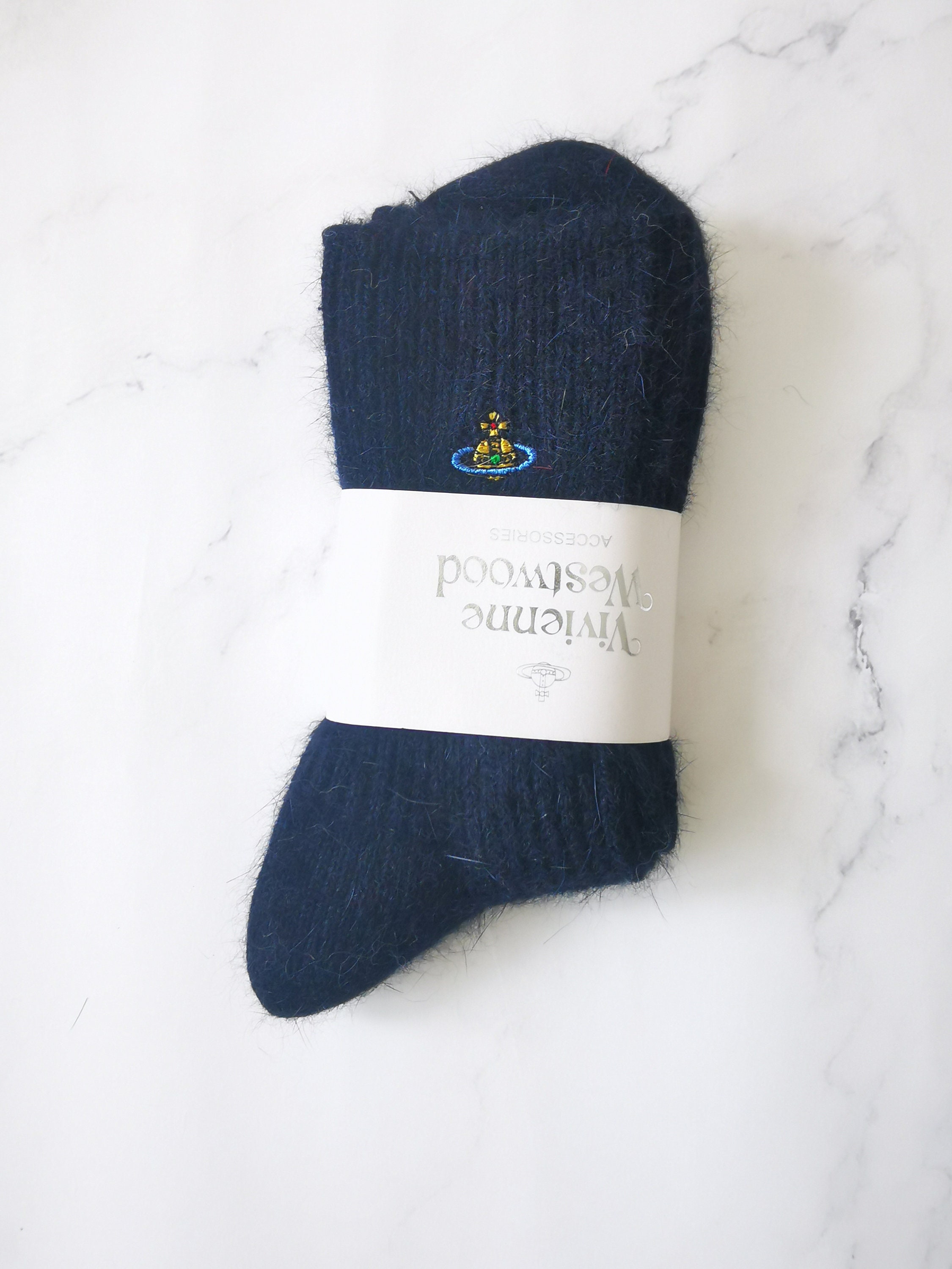 Vivienne Westwood Mid-calf Cotton Socks Navy Warm Socks - Etsy UK