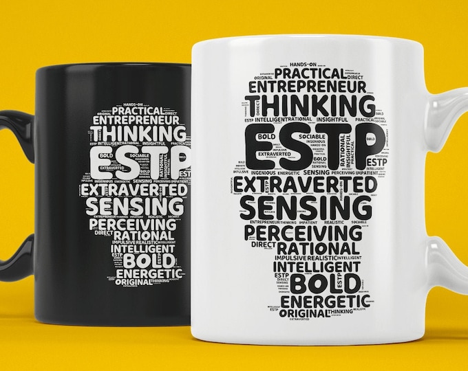 ESTP Myers Briggs Personality Type (Coffee Mugs) Funny Gift for Entrepreneur, Extrovert, Extravert, MBTI, 16 Personalities, Pop Psychology