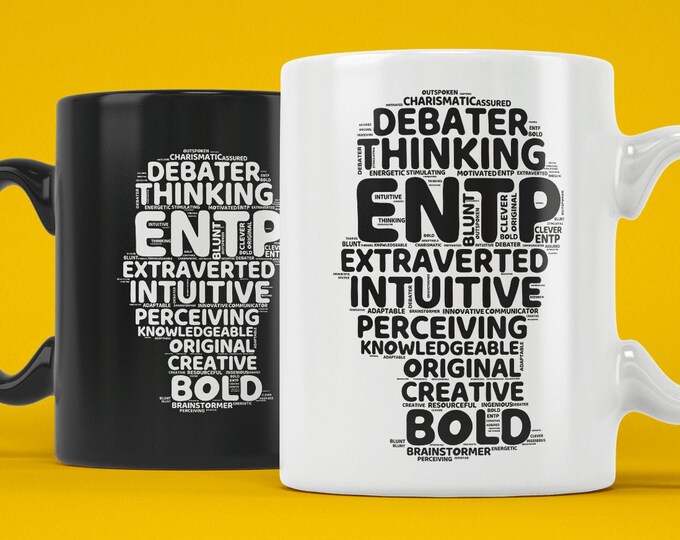 ENTP Myers Briggs Personality Type (Coffee Mugs) Funny Gift for Debater, Extrovert, Extravert, MBTI, 16 Personalities, Pop Psychology