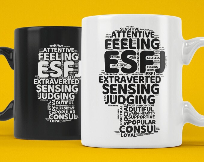ESFJ Myers Briggs Personality Type (Coffee Mugs) Funny Gift for Consul, Extrovert, Extravert, MBTI, 16 Personalities, Pop Psychology