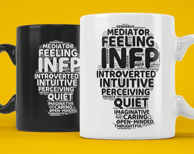 INFP Myers Briggs Personality Type (Coffee Mugs) Funny Gift for Mediator, Introvert, MBTI, 16 Personalities, Pop Psychology