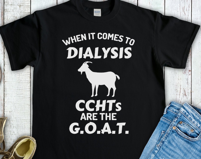 When It Comes to Dialysis CCHTs Are the GOAT (Short-Sleeve Unisex T-Shirt) Funny Gift for Dialysis Techs