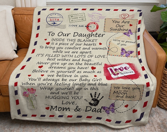 To Our Daughter Love Mom and Dad Letter Blanket - Gift to Daughter from Parents