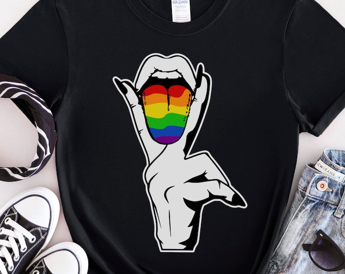 Lesbian Tongue Shirt - Sexy LGBTQ Gay Lesbian Pride Month Shirt