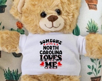 Someone in North Carolina Loves Me Teddy Bear - Baby Shower Gift - Long Distance Gift