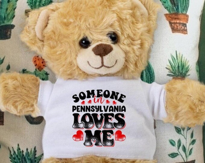 Someone in Pennsylvania Loves Me Teddy Bear - Baby Shower Gift - Long Distance Gift
