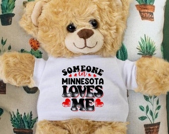 Someone in Minnesota Loves Me Teddy Bear - Baby Shower Gift - Long Distance Gift