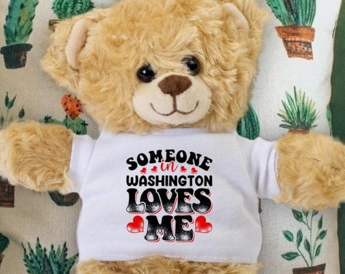 Someone in Washington Loves Me Teddy Bear - Baby Shower Gift - Long Distance Gift