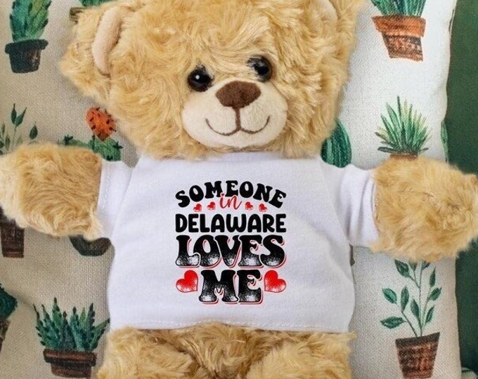 Someone in Delaware Loves Me Teddy Bear - Baby Shower Gift - Long Distance Gift