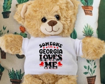 Someone in Georgia Loves Me Teddy Bear - Baby Shower Gift - Long Distance Gift