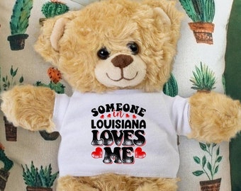 Someone in Louisiana Loves Me Teddy Bear - Baby Shower Gift - Long Distance Gift