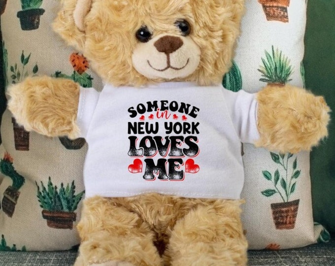 Someone in New York Loves Me Teddy Bear - Baby Shower Gift - Long Distance Gift