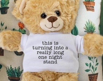 Funny Anniversary Gift - This is Turning Into a Really Long One Night Stand - Funny Valentines Day Teddy Bear