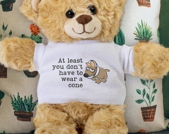 Get Well Gift - Dog Get Well Soon Teddy Bear - At Least You Don't Have to Wear a Cone - Funny Get Well Bear - Animal Lover Gift