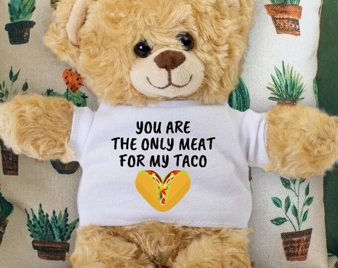 You Are The Only Meat For My Taco Teddy Bear - Funny Valentine's Day Adult Anniversary Gift Boyfriend Girlfriend Wife Husband Taco Lover