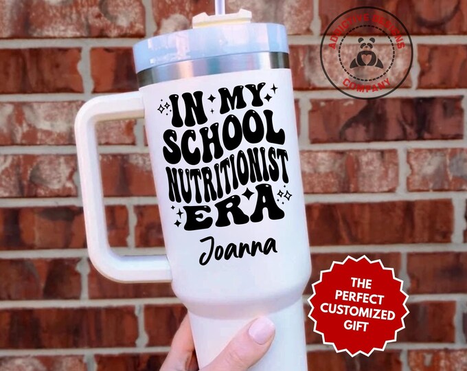 Personalized Nutritionist Tumbler, In My School Nutritionist Era Custom 40oz Tumbler, Dietitian Mug, Healthy Eating Gift, Wellness Cup