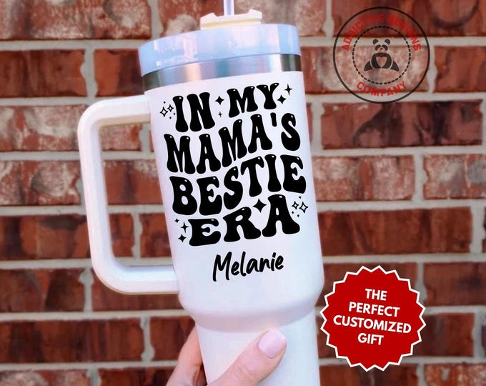 Personalized Mamas Bestie Tumbler, Mamas Bestie Custom 40oz Tumbler, Mommy and Me Mug, Mom and Daughter Gift, Mother Son Cup