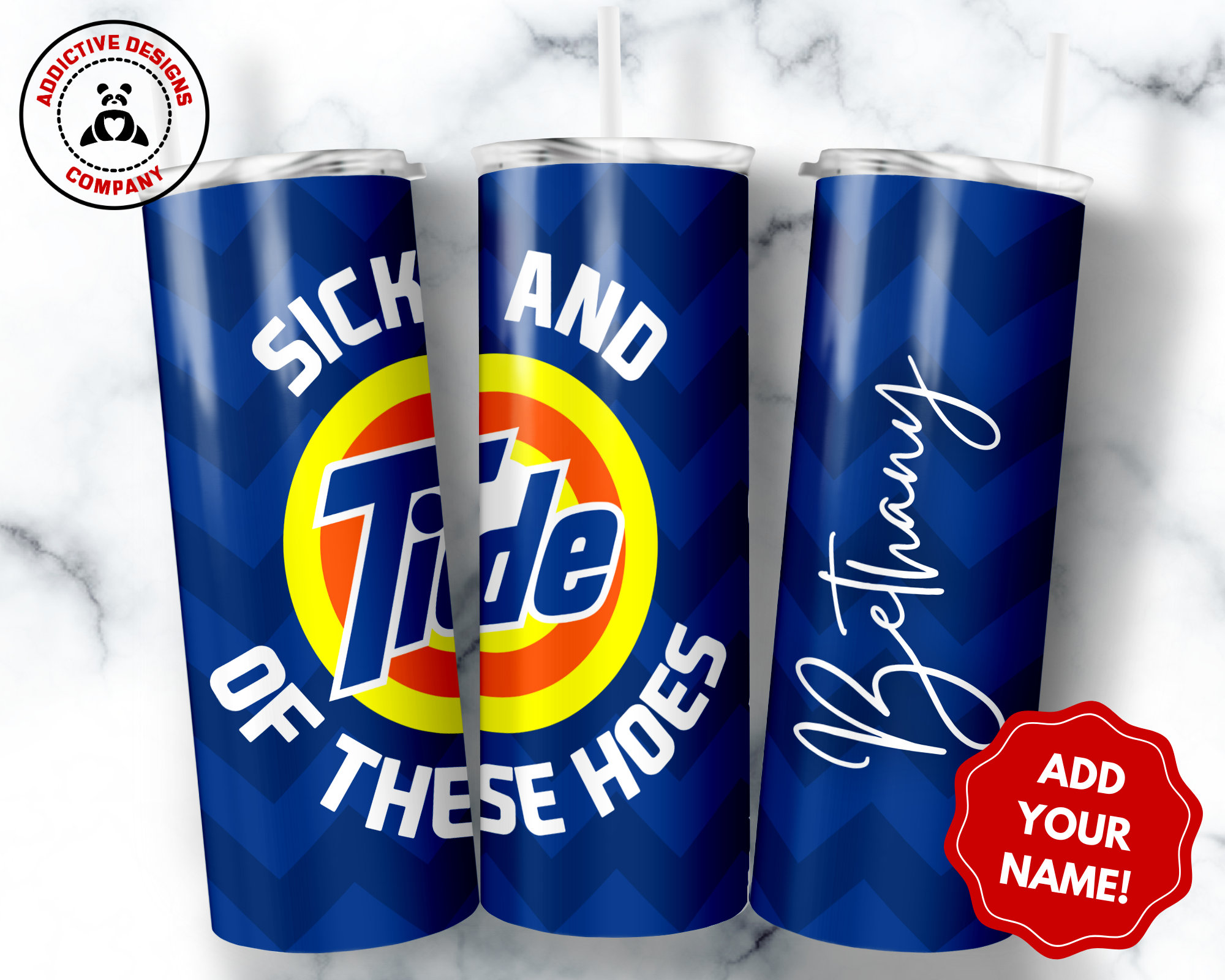 Personalized Sick and Tide of These Hoes Tumbler Custom Name image image