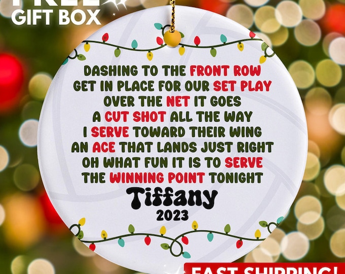 Personalized Volleyball Ornament 2023, Custom Volleyball Poem Christmas Ornament, Custom Volleyball Team Gift, Volleyball Coach Gift