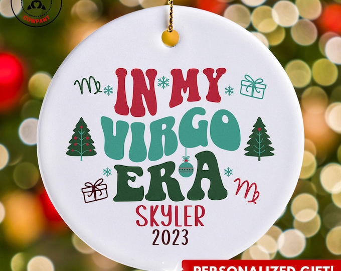 Personalized Virgo Ornament, Custom Gift for Virgo Era Christmas Ornament, Funny August September Birthday Gifts, Zodiac Sign Astrology
