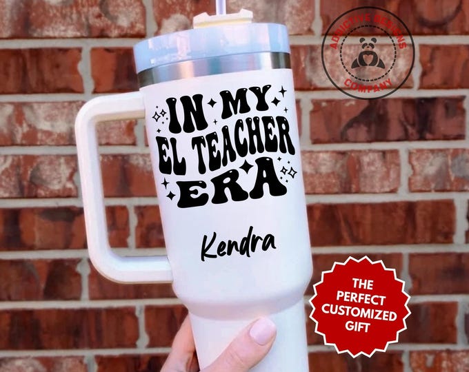 Personalized EL Teacher Tumbler, In My EL Teacher Era Custom 40oz Tumbler, ESL Mug, Bilingual Gift, Education Cup