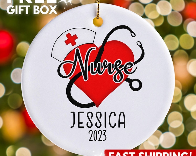 Personalized Nurse Ornament, Custom Gift for Nurse Christmas Ornament, RN Nurse Graduation Gift, Personalized Mds Nurse Gift