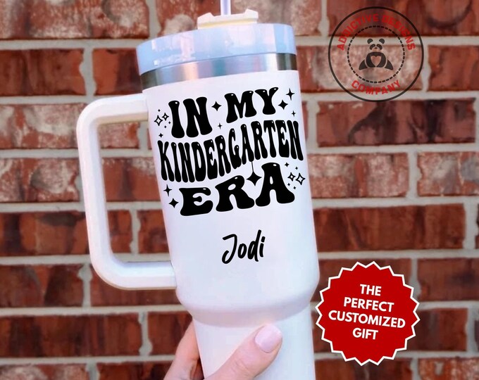 Personalized Kindergarten Tumbler, In My Kindergarten Era Custom 40oz Tumbler, Teacher Mug, School Gift, Kids Cup