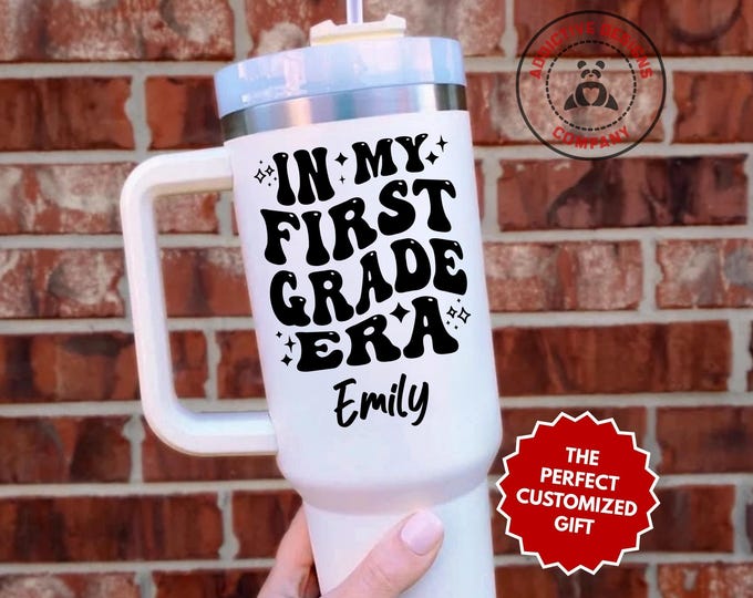 Personalized First Grade Tumbler, In My First Grade Era Custom 40oz Tumbler, Student Mug, School Gift, Back to School Cup