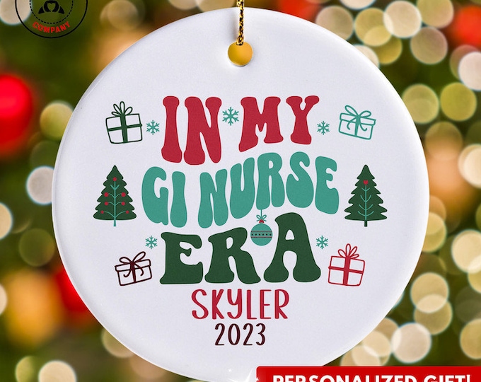 Personalized GI Nurse Ornament, Custom Gift for Gastrointestinal Nurse Era Christmas Ornament, Funny Digestive Nurse Appreciation Gifts