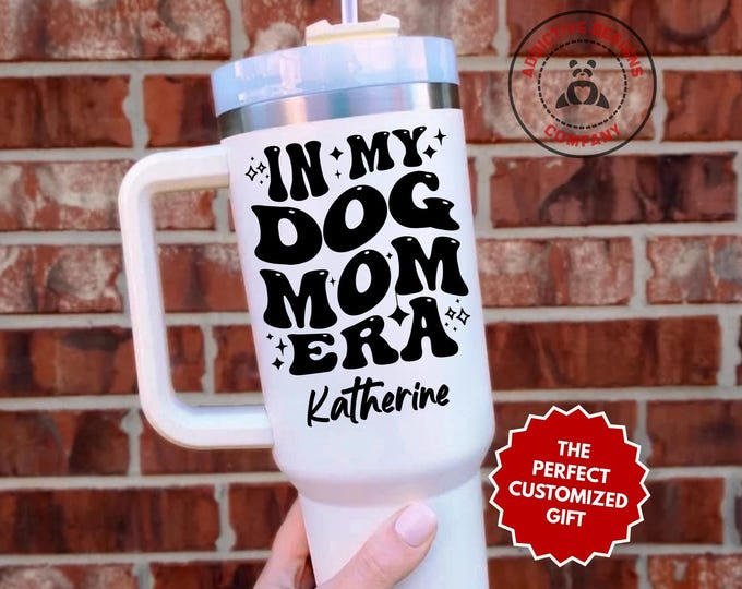 Personalized Dog Mom Era Tumbler, In My Dog Mom Era Custom 40oz Tumbler, Dog Lover Gift, Puppy Mama Travel Mug, Canine Mom Cup