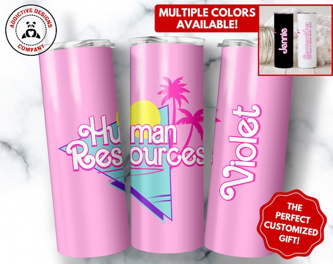 Personalized Human Resources Tumbler, 20oz Skinny Tumbler Gift for Human Resources, Custom Human Resources Cup, HR Manager Mug Gifts