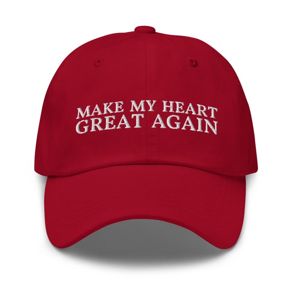 Make My Heart Great Again Dad Hat - Funny Heart Disease Embroidered Cap - Gift After Heart Transplant Surgery, Heart Attack