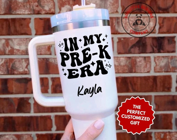 Personalized Pre-K Tumbler, In My Pre-K Era Custom 40oz Tumbler, Preschool Mug, Teacher Gift, School Cup