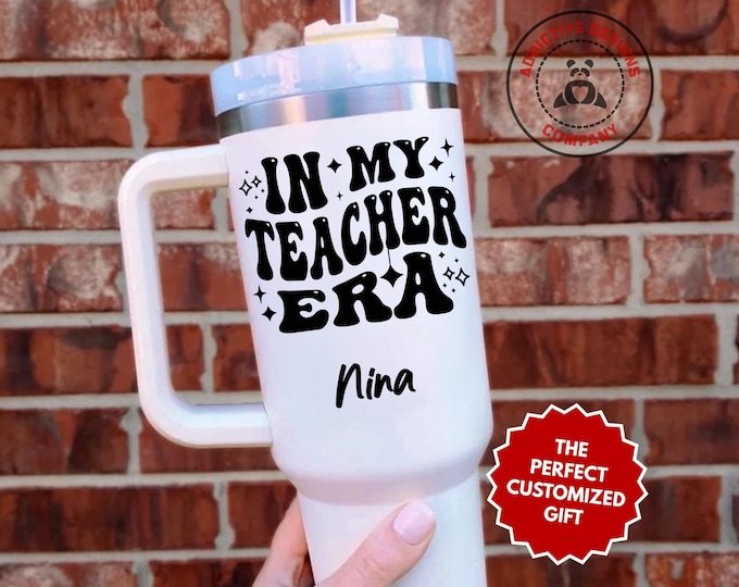 Personalized Teacher Era Tumbler, In My Teacher Era Custom 40oz Tumbler, Education Mug, School Gift, Educator Cup