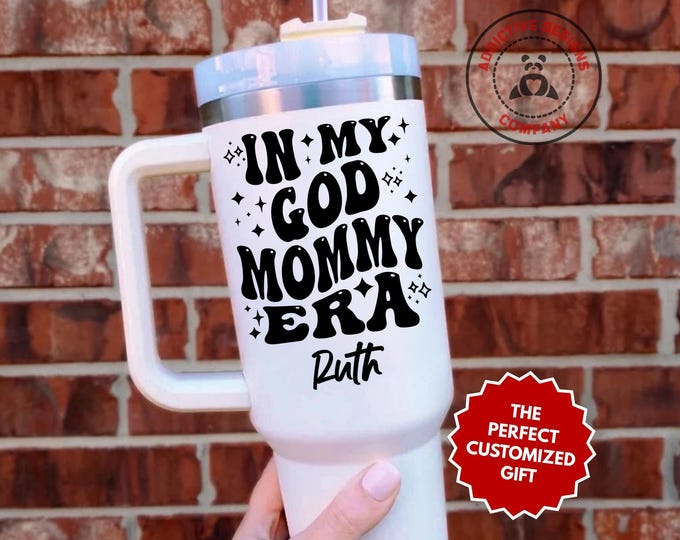 Personalized God Mommy Tumbler, In My God Mommy Era Tumbler, Blessed God Mom Cup, Cute God Mother Mug, Godmother Proposal Gift Tumbler