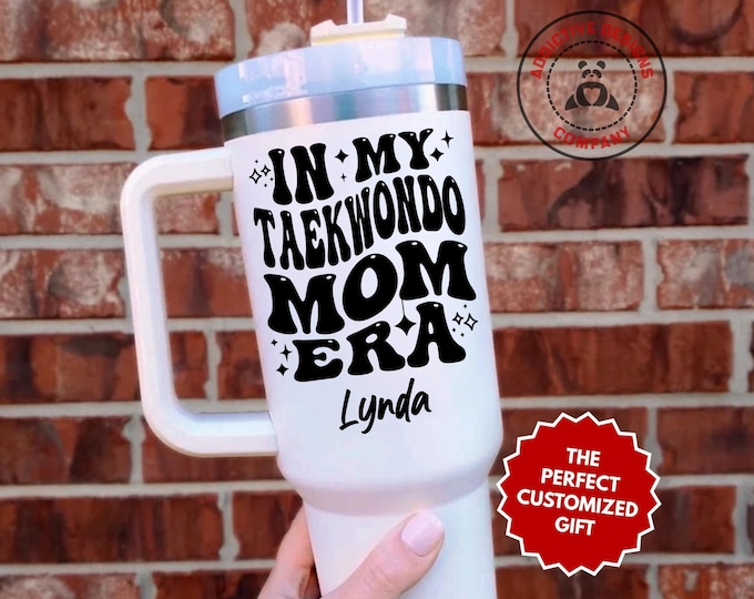 Personalized Taekwondo Mom Tumbler, In My Taekwondo Mom Era Custom 40oz Tumbler, Martial Arts Mom Mug, Karate Mama Gift, TKD Mom Cup