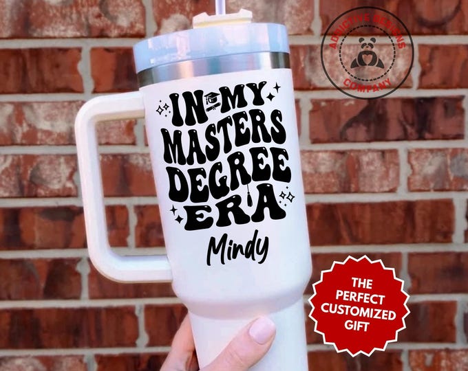 Personalized Masters Degree Era Tumbler, In My Masters Degree Era Custom 40oz Tumbler, Graduation Mug, Student Gift, Academic Cup