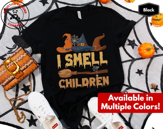 Funny Halloween Witch Shirt, I Smell Children T-Shirt, Spooky Witch Movie Tee, Halloween Party Shirts, Halloween Gift, Halloween Costume