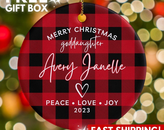 Personalized Goddaughter Ornament, Custom Goddaughter Gift from Godparents, Gift from Godmother or Godfather, Goddaughter Christmas Ornament
