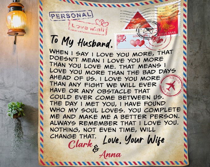 To My Husband Personalized Blanket - Custom Gift for Husband Anniversary, Valentine's Day, Birthday