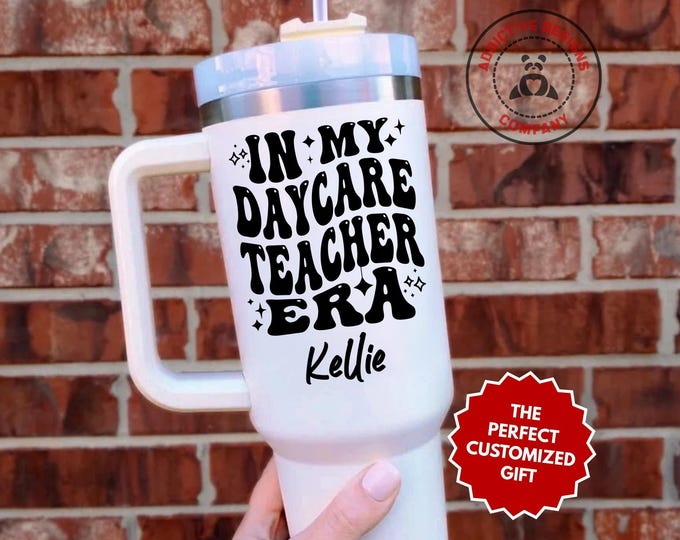 Personalized Daycare Teacher Tumbler, In My Daycare Teacher Era Custom 40oz Tumbler, Preschool Mug, Childcare Gift, Educator Cup